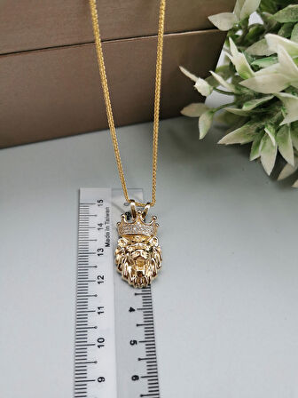 Aslan Model Altın Kolye Ucu
