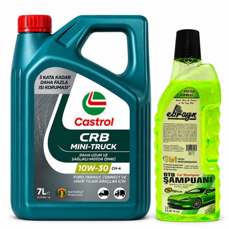 CASTROL 10W-30 TECTİON F-TR MINI-TRUCK 7 Litre + Oto Şampuan 1000 ml 