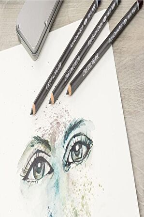 Alex Schoeller A5 300 Gr Cretacolor 6'lı Aquarell Sulandırılabilir Fırçalı Rulo Kalemlik Eskiz Seti