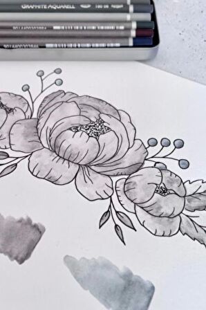Alex Schoeller A5 300 Gr Cretacolor 6'lı Aquarell Sulandırılabilir Fırçalı Rulo Kalemlik Eskiz Seti