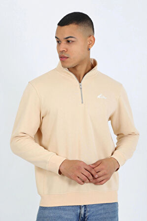 5259-2 Premium Kalite Üç Iplik Yarım Fermuarlı Relax Fit Sweatshırt