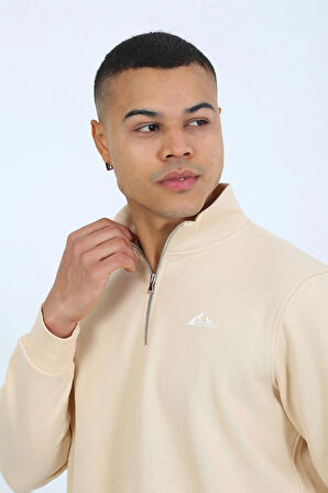 5259-2 Premium Kalite Üç Iplik Yarım Fermuarlı Relax Fit Sweatshırt