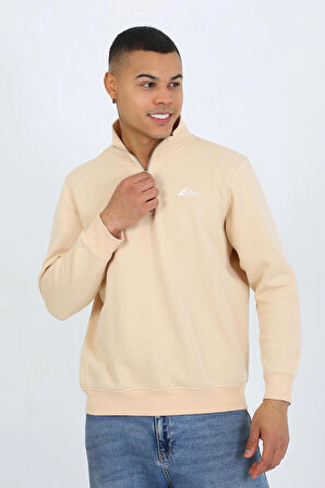 5259-2 Premium Kalite Üç Iplik Yarım Fermuarlı Relax Fit Sweatshırt