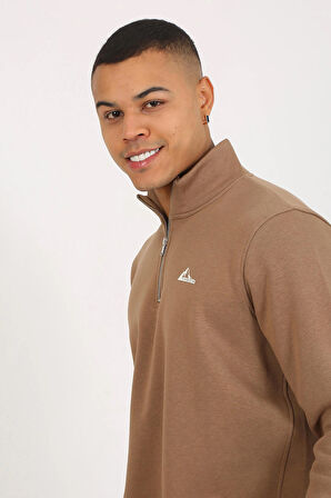 5259-2 Premium Kalite Üç Iplik Yarım Fermuarlı Relax Fit Sweatshırt