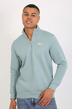 5259-2 Premium Kalite Üç Iplik Yarım Fermuarlı Relax Fit Sweatshırt