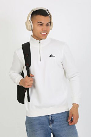 5259-2 Premium Kalite Üç Iplik Yarım Fermuarlı Relax Fit Sweatshırt