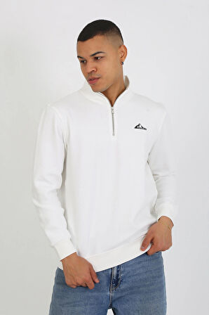 5259-2 Premium Kalite Üç Iplik Yarım Fermuarlı Relax Fit Sweatshırt