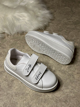 Günlük Erkek Kız  Çocuk Sneaker Cırtlı Dikiş Detaylı Kalın Tabanlı Rahat Hafif Spor Ayakkabı 525PF