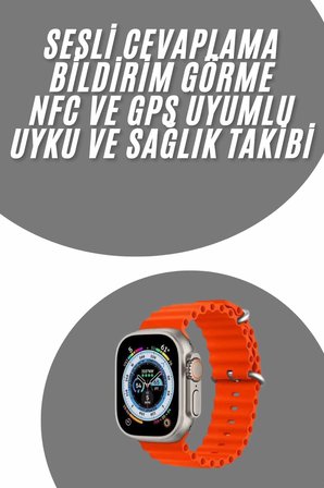 Akıllı Saat Android ve İOS Uyumlu 49 MM NFC Özelliği GPS Takibi - Lisinya
