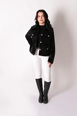 İkoll 1005254 Kadın Cep Ve Düğme Detaylı Ceket