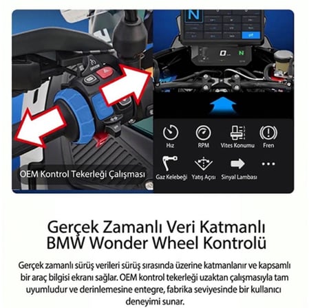 AlienRider M2-BMW 6.2 İnç Akıllı Motosiklet Ekranı - Wonder Wheel - Android Auto
