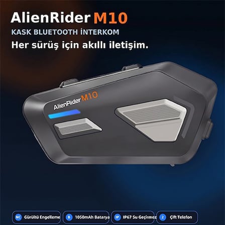 AlienRider M10 Bluetooth Kask İnterkomu - IP67