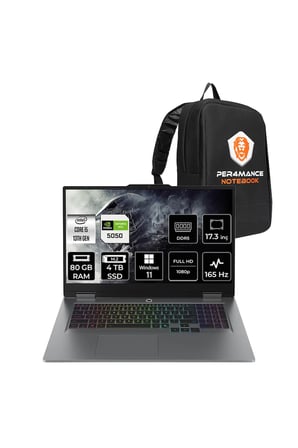 LOQ 17 i5-13450HX 80GB 4TB SSD RTX5050/8GB 115W 17.3" FHD 165Hz W11H Gaming Laptop