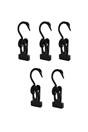 5’li Kuğu Figürlü Şal ve Eşarp Askısı – Plastik, Mandallı, Çok Amaçlı Dolap Organizeri