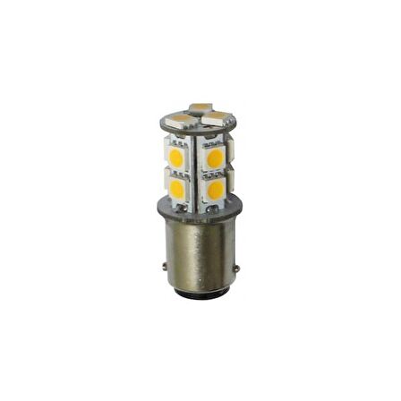 Ledli Ampul BA15D Sıcak Beyaz 12/24V 2W 156 Lümen