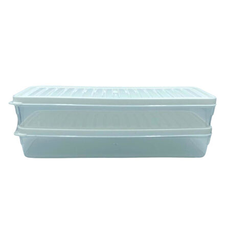 bigmate 2'li Şeffaf Saklama Kabı 2x1 Lt BGMT1115 Mikrodalga Buzdolabı ve Dondurucu Uyumlu Düzenleyici