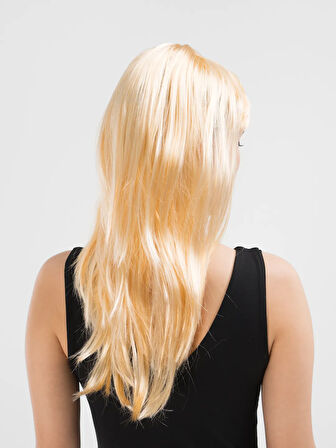 Platin Altın Dore Renk Uzun Düz Parti Peruğu (5263)