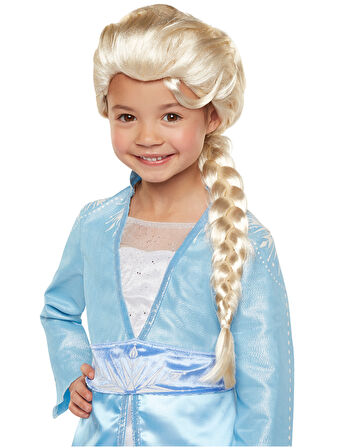 Platin Altın Dore Renk Karlar Ülkesi Elsa Frozen Peruğu Çocuk Boy (5263)