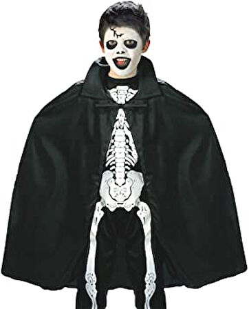 Siyah Renk Yakalı Halloween Pelerini 90 cm (5263)