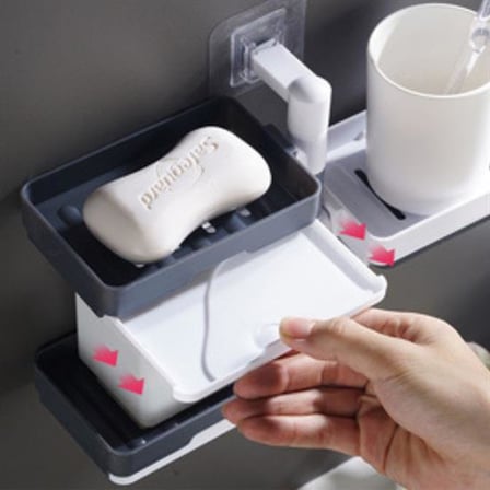 Çoklu Sabun Tutucu Fonksiyonel Banyo Sabunluk (5264)