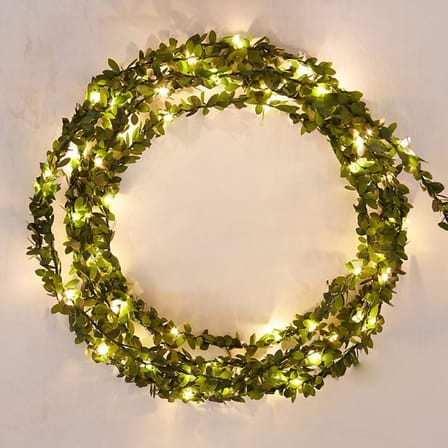 Yapraklı Dekorlu 3 Metre Peri Led Pilli  Işık Yılbaşı Aydınlatma (5264)