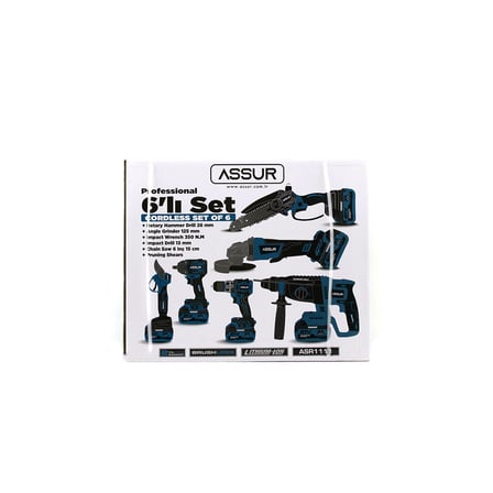 6PCS USTA ELEKTRİKLİ ALET SETİ ŞARJLI=21V SPRAL TAŞLAMA - HİLTİ - BAĞ MAKAS - SOMUN SÖKME - DARBELİ VİDALAMA - BUDAMA TESTERE PLASTİK ÇANTAL ASR-1111 (5264)