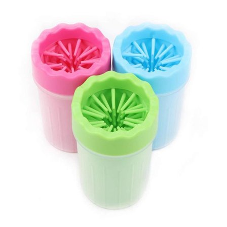 Silikon Jel Fırçalı Kedi Köpek Pati Ayak Yıkama Temizleme Kovası (Küçük) (5264)