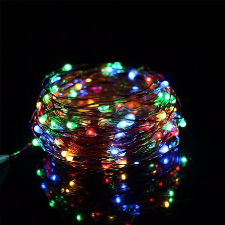 Pilli Renkli Peri Led Işık Dekoratif Aydınlatma 5 Metre RGB Led (5264)
