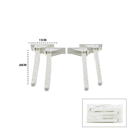 4 ADET BEYAZ SOFRA AYAK KOMPLE PLASTİK 20CM AÇ KAPA (5264)
