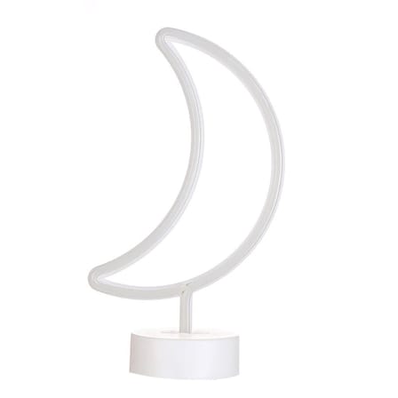 Dekoratif Pilli Ay Tasarımlı 3D Neon Led Masa Ve Gece Lambası (5264)