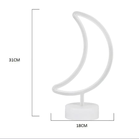 Dekoratif Pilli Ay Tasarımlı 3D Neon Led Masa Ve Gece Lambası (5264)