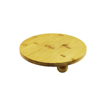 YUVARLAK 24.5CM 3 MİNİ TOP AYAKLI AHŞAP BAMBU SUNUM TEPSİSİ - MİNİ SOFRA (5264)