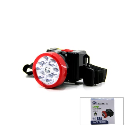 ŞARJLI 2W KAFA LAMBASI FENER 6 LED FİŞ ŞARJLI KADEME IŞIK AYARI (5264)
