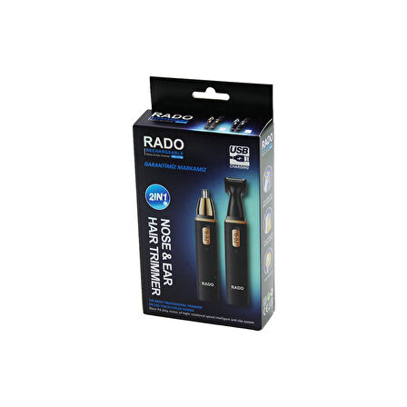 KARE GÖVDE - KAPAKLI 2 BAŞLIK BURUN-KULAK-YANAK KIL TÜY ALMA- FAVORİ-ENSE ÇİZİM MAKİNESİ USB ŞARJLI RD-3138 (5264)