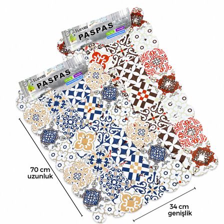 DİKDÖRTGEN DESENLİ 70 X 34 CM SU EMİCİ - SİHİRLİ KAYDIRMAZ BANYO - KÜVET PASPAS (5264)