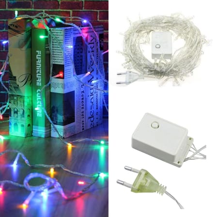 10 Metre 100 Ledli 8 Fonksiyonlu Karışık Renkli RGB Led Lamba (5264)