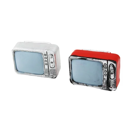 TELEVİZYON VİNTAGE DEKORATİF BİBLO - RENKLİ 9X6CM REÇİNE (5264)
