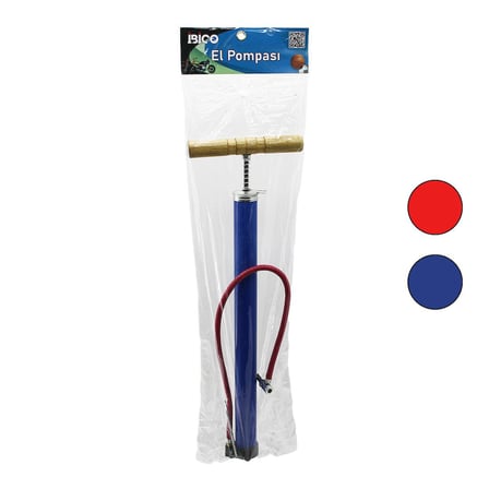 METAL GÖVDE   AHŞAP KOL   İRAN  EL POMPASI  55CM   TOP - BİSİKLET - MOTOR  AYAKLIK APARATLI (5264)