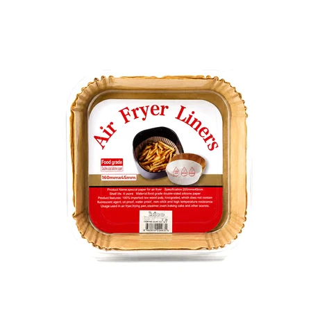 50PCS KARE TABAN: 16CM - KENAR: 4.5CM AİR FRYER PİŞİRME KALIP KAĞIT (5264)