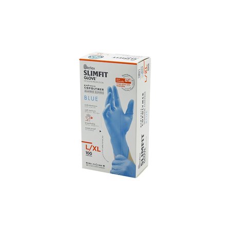 REFLEX SLİMFİT GLOVE KOD-025 L-XL MAVİ PUDRASIZ MUAYENE ELDİVEN 100LÜ (5264)