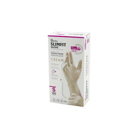 REFLEX SLİMFİT GLOVE KOD-030 S KREM PUDRASIZ MUAYENE ELDİVEN 100LÜ (5264)