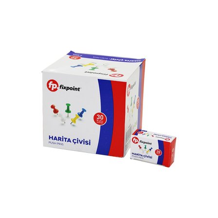 600 ADET HARİTA ÇİVİSİ RENKLİ = 20PCS X 30 (5264)