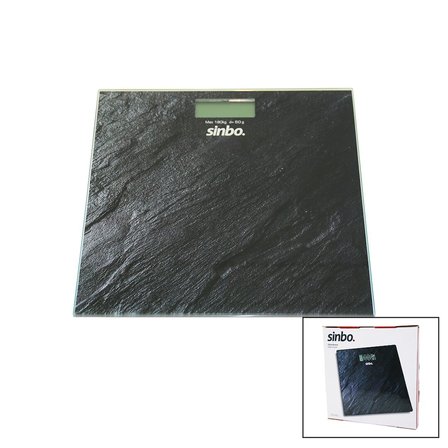 DİJİTAL - PİLLİ  CAM BANYO BASKÜLÜ  LCD EKRAN - SICAKLIK GÖSTERGELİ   180KG/50GR   26X26CM  SİNBO SB