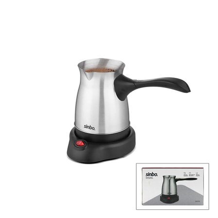 ÇELİK ELEKTRİKLİ CEZVE TÜRK KAHVE MAKİNESİ - 6FİNCAN=500ML 360° KABLOSUZ KULLANIM KATLANIR KULP 600W SCM-9039 (5264)