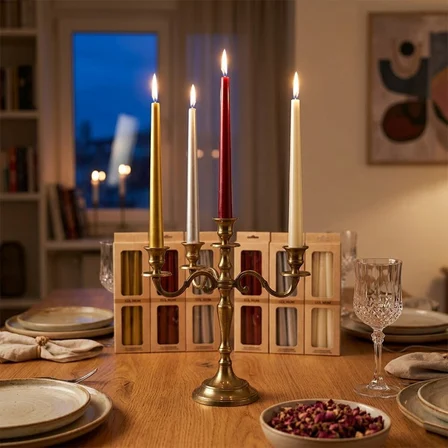 4PCS CANDLE METALİK RENKLER ŞAMDAN MUM 25CM (5264)
