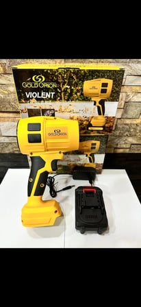 21V Kablosuz Hava Üfleyici | 32.000RPM Turbo Fan, 12.000mAh Batarya, Bahçe &amp; Araç Kurutma / Sarı (5264)