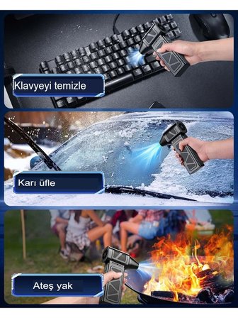 Mega Turbo Üfleyici Elektrikli Şiddetli Fan Hava Kompresör 130.000RPM Mangal Barbekü Fanı (5264)