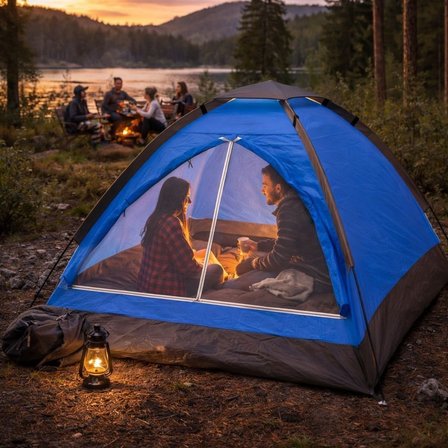 3 Kişilik Manuel Kamp Çadırı – Düz Kapılı Outdoor Aile, Doğa, Piknik ve Kamp Çadırı 200x150x110 cm (5264)