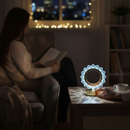 Güneş Şeklinde Kristal LED Masa Lambası – Dokunmatik, 3 Renk Işık Modlu, Şarjlı Mini Dekoratif Gece 