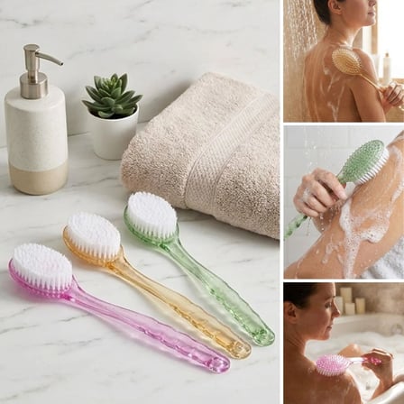Plastik Saplı Vücut Temizleme Fırçası - Çok Amaçlı Sırt ve Vücut İçin Banyo ve Duş Kese Aparatı (526